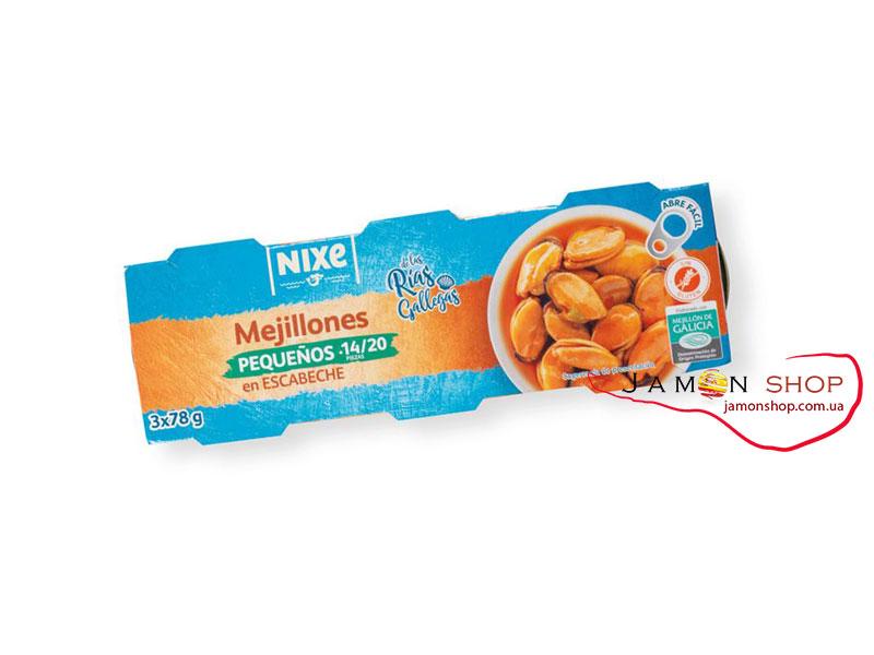 Мидии в маринаде 234г. ТМ "Nixe" Mejillones en escabeche, (3 шт х 78г)